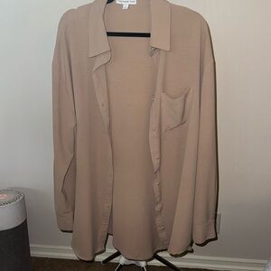Tan Light Button Down